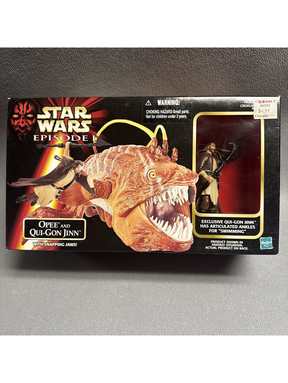 Star Wars Episode 1 Opee & Qui-Gon Jinn Fish Monster Hasbro Snapping Jaws